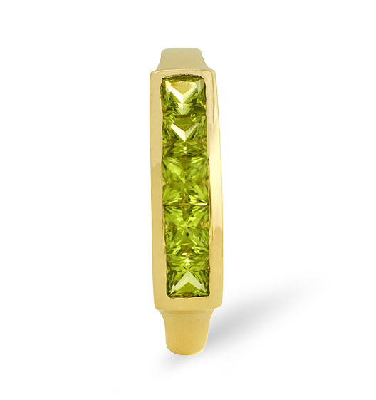 PERIDOT 3MM 9K YELLOW GOLD RING - Image 3