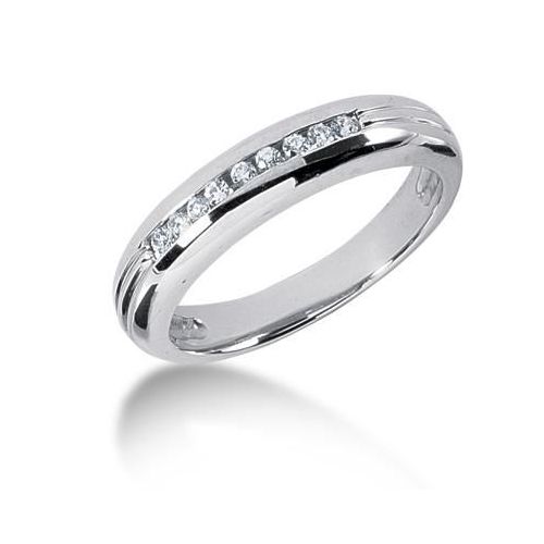 Men's 14K Gold Diamond Ring 9 Round Stone 11614-MDR1265