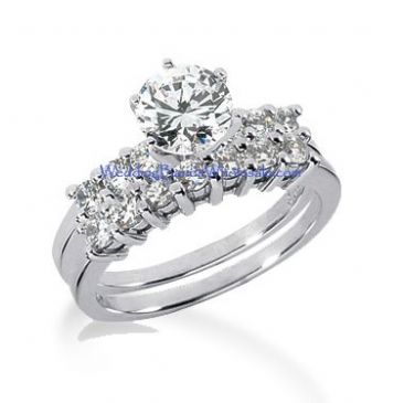 Platinum Diamond Engagement Bridal Set 1.65ctw. 4006-PLATENBR-140