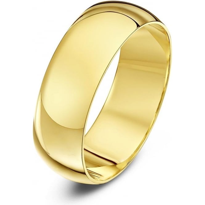 18ct Yellow Gold Heavy D 7mm Wedding Ring