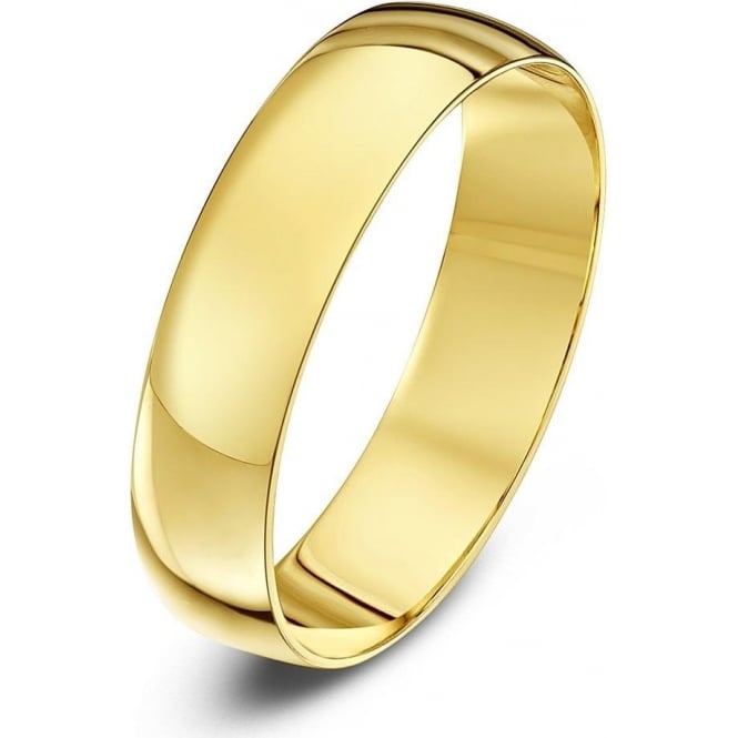18ct Yellow Gold Light D 5mm Wedding Ring