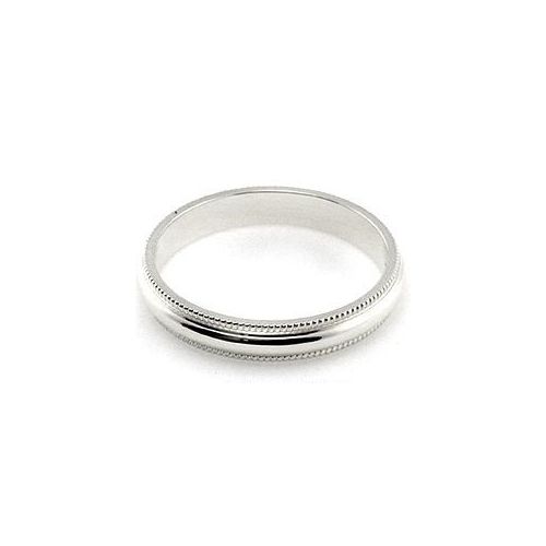 18k White Gold 3mm Milgrain Wedding Band Medium Weight