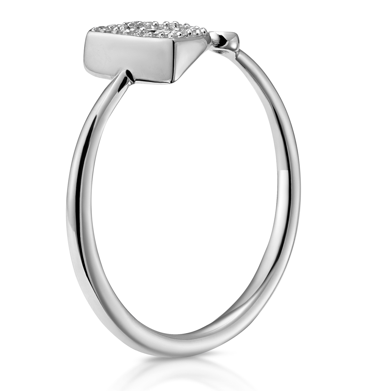 LAB DIAMOND INITIAL 'D' RING 0.07CT SET IN 925 SILVER - Image 3