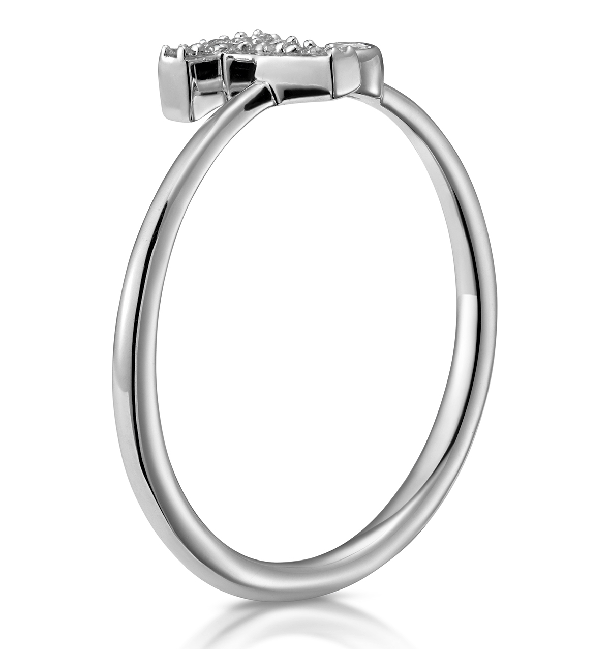 LAB DIAMOND INITIAL 'T' RING 0.07CT SET IN 925 SILVER - Image 3