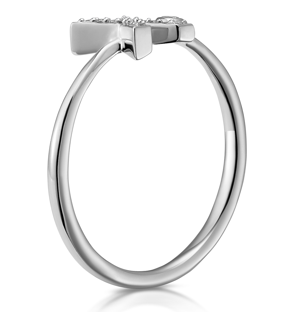 LAB DIAMOND INITIAL 'X' RING 0.07CT SET IN 925 SILVER - Image 3
