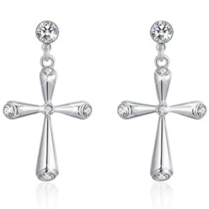 Crystal Cross Earrings