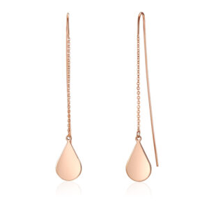 Stainless Steel Fish Hook Drop Earrings - Rose Go