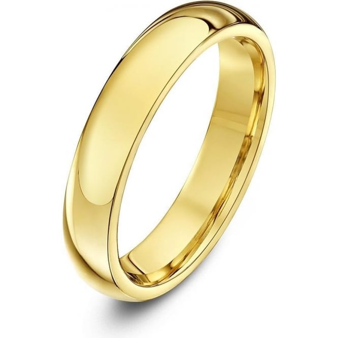 18ct Yellow Gold Heavy Court Shape 4mm Wedding Ring