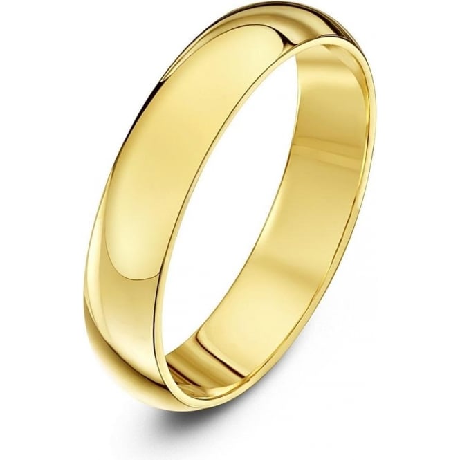 18ct Yellow Gold Heavy D 4mm Wedding Ring