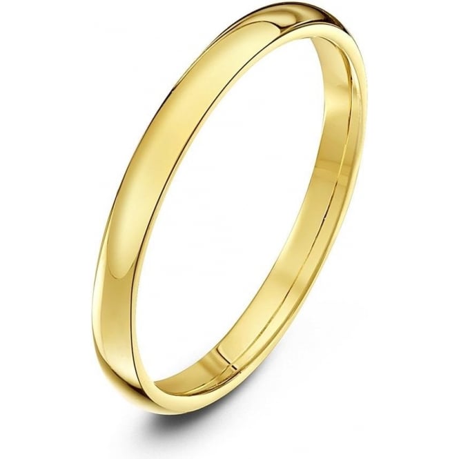 18ct Yellow Gold Light Court Shape 2mm Wedding Ring