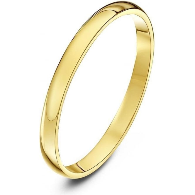 18ct Yellow Gold Light D 2mm Wedding Ring