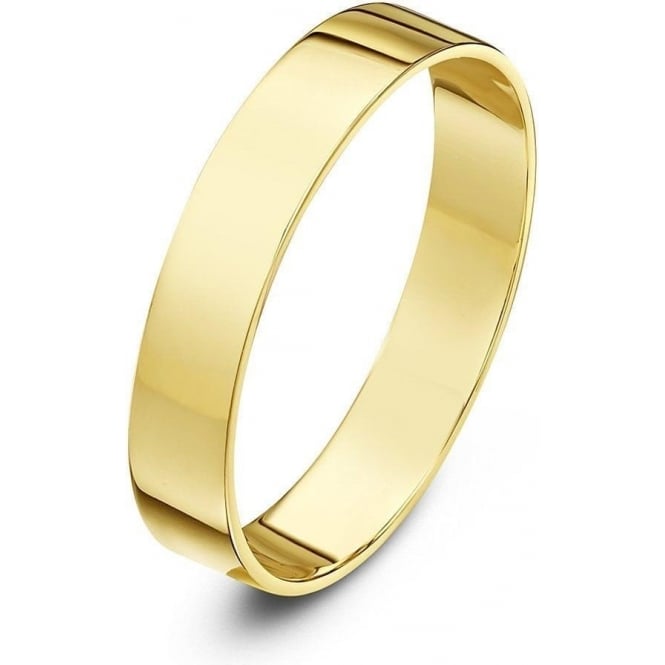 18ct Yellow Gold Light Flat 3mm Wedding Ring