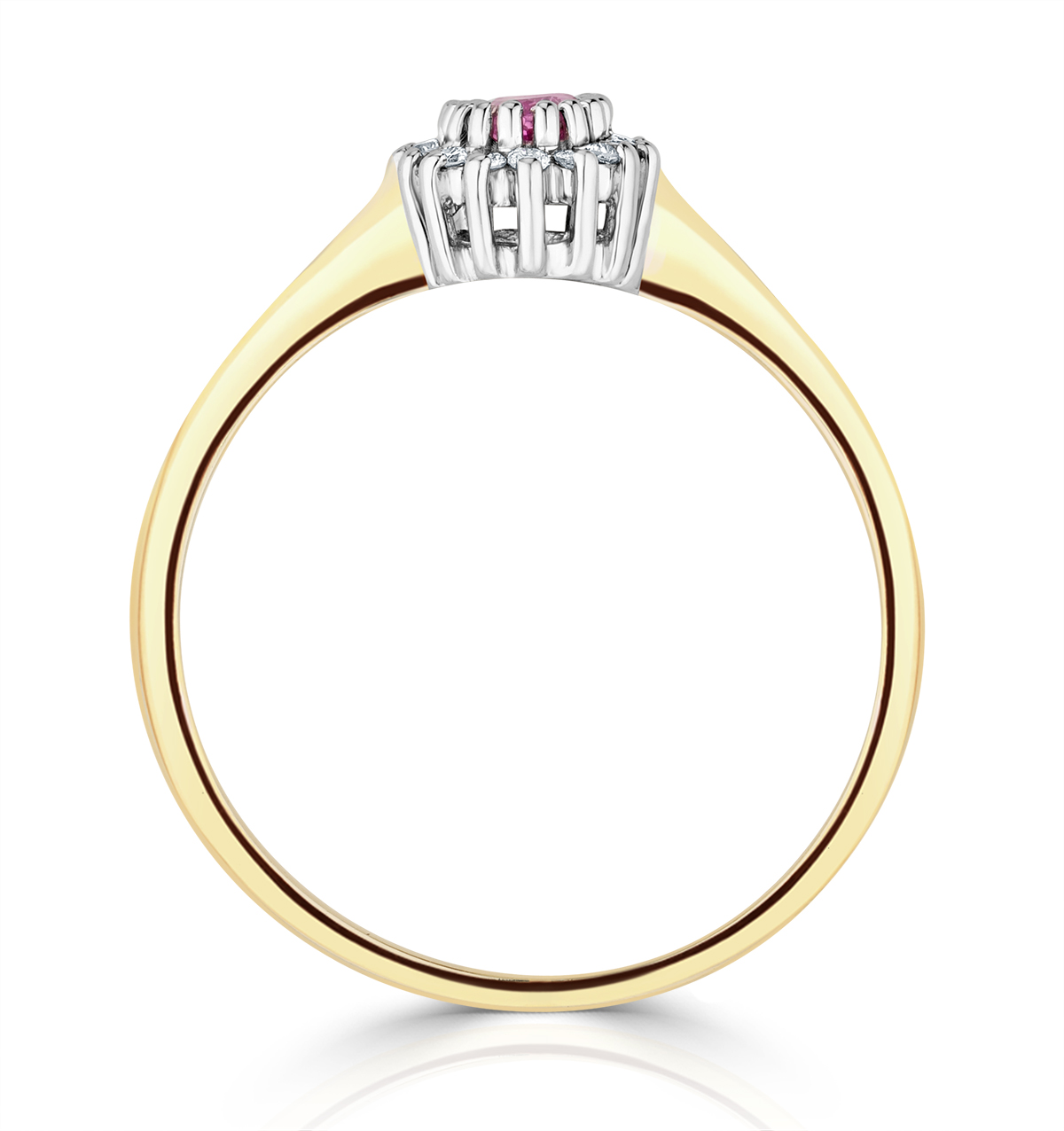 9K GOLD DIAMOND PINK SAPPHIRE RING 0.05CT - Image 3