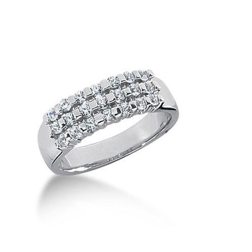 14K Gold Diamond Anniversary Wedding Ring 21 Round Brilliant Diamonds 0.53ctw 123WR126614K