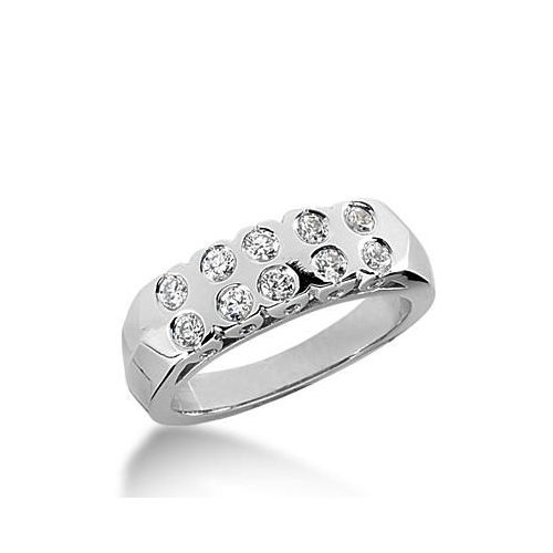 14K Gold Diamond Anniversary Wedding Ring 10 Round Brilliant Diamonds 0.50ctw 173WR16914K