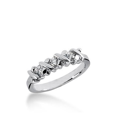 14k Gold Diamond Anniversary Wedding Ring 3 Round Brilliant Diamonds 0.30ctw 390WR164214K