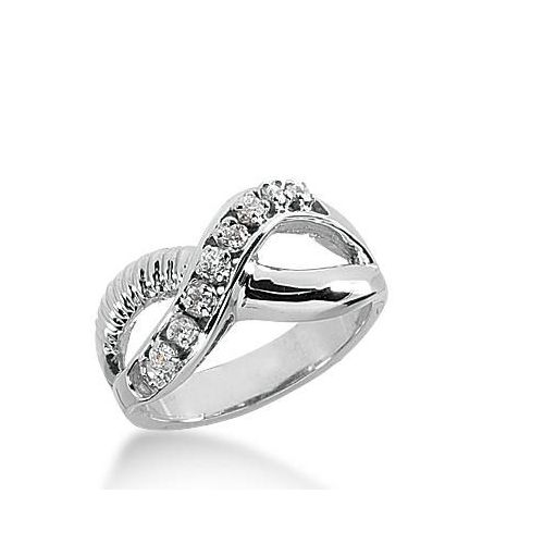 14k Gold Diamond Anniversary Wedding Ring 9 Round Brilliant Diamonds Total 0.23ctw 414WR170514K