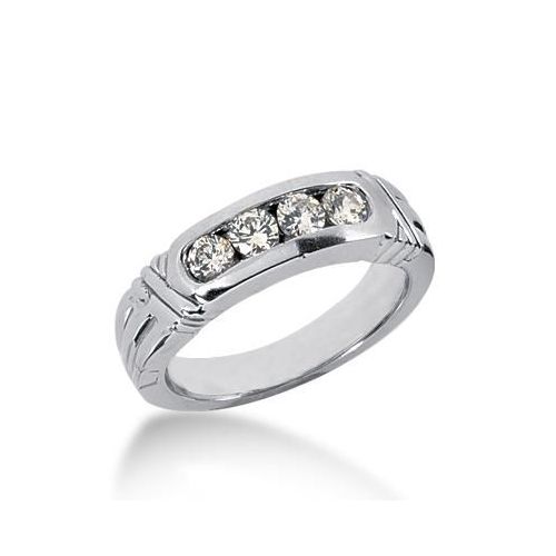 14k Gold Diamond Anniversary Wedding Ring 4 Round Brilliant 0.12 ct Total 0.48ctw 436WR178014k