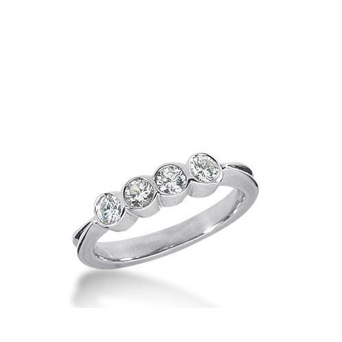 14k Gold Diamond Anniversary Wedding Ring 4 Round Brilliant Diamonds Total 0.40ctw 488WR201114k