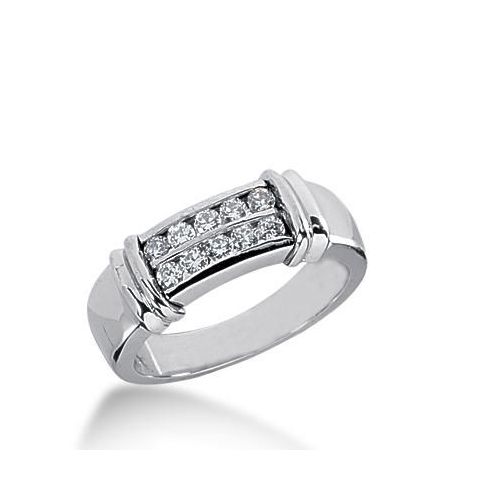 14k Gold Diamond Anniversary Wedding Ring 10 Round Brilliant Diamonds Total 0.30ctw 606WR236114k