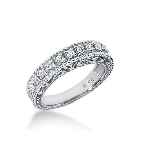 14k Gold Diamond Anniversary Wedding Ring 10 Round Brilliant Diamonds Total 0.35ctw 610WR237014k