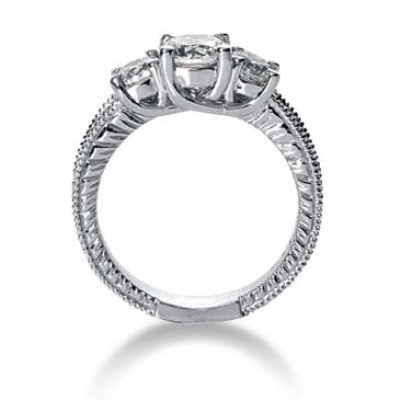 18k Sidestone Diamond Engagement Ring 1.37 ctw. 2000-ENGSS14K-735