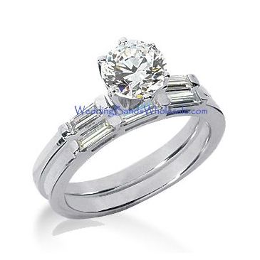 18K Gold Diamond Engagement Bridal Set 1.39ctw. 4002