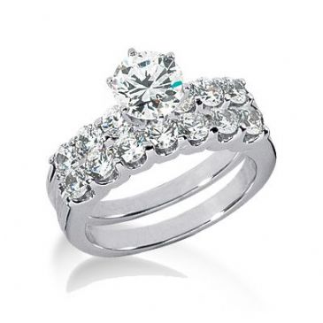 14K Gold Diamond Engagement Bridal Set 2.30ctw. 4003-14KENBR-130