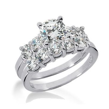 14K Gold Diamond Engagement Bridal Set 2.35ctw. 4007-14KENBR