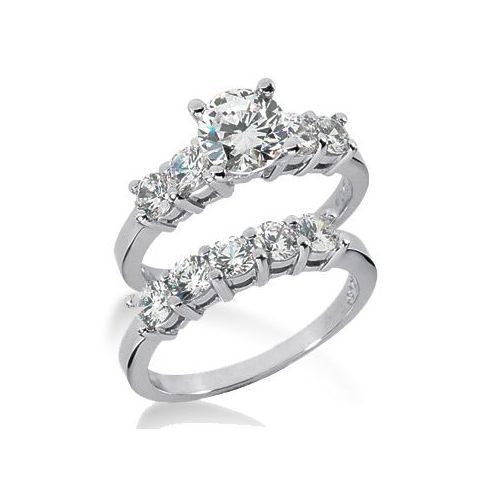 18K Gold Diamond Engagement Bridal Set 2.35ctw. 4007-18KENBR-143