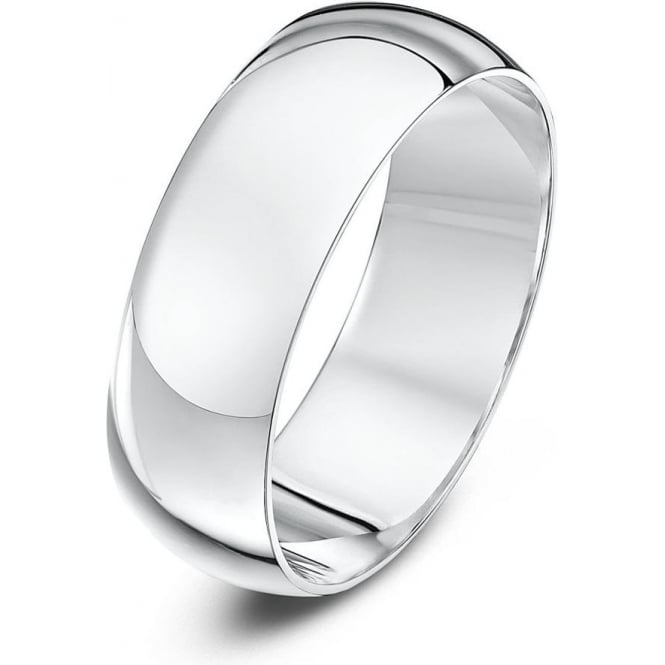 18ct White Gold Extra Heavy D 7mm Wedding Ring