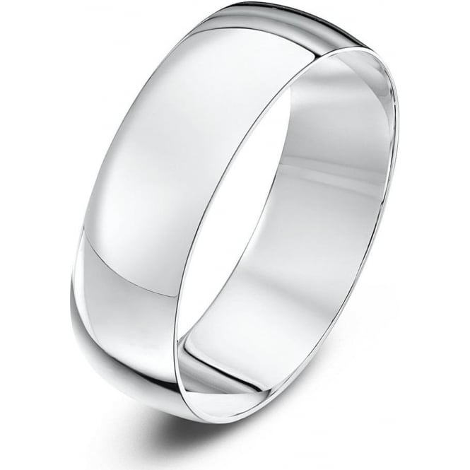 18ct White Gold Light D 6mm Wedding Ring