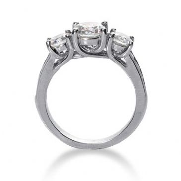 18K Side Stone Diamond Engagement Ring 1.15 ctw 2004-ENGSS18K-6135