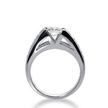 18K Side Stone Diamond Engagement Ring 1.70 ctw 2010-ENGSS18K-1634