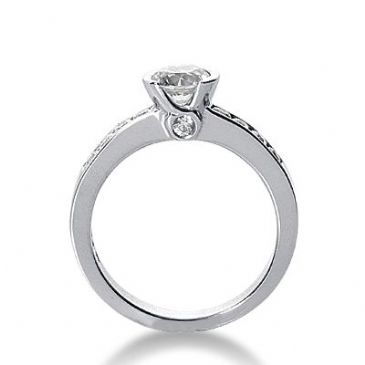18K Side Stone Diamond Engagement Ring 0.90 ctw 2011-ENGSS18K-3077