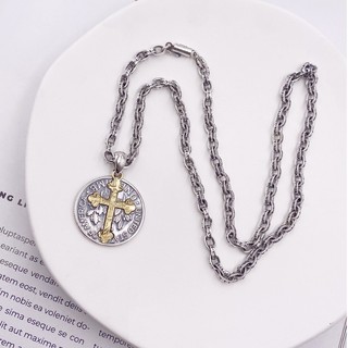 Sterling Silver 925 Personality xi ha feng Popular Jesus Cross round Card Pray tao lian Same Style f