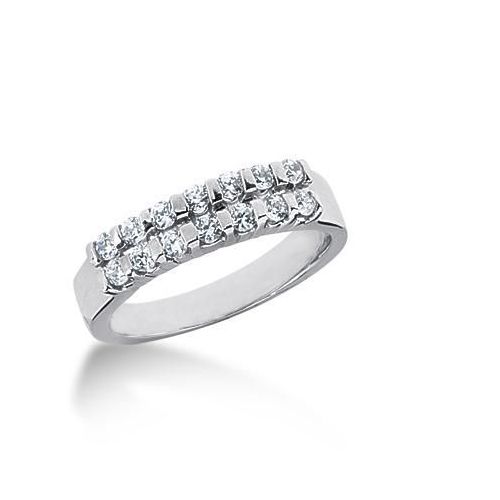 18K Gold Diamond Anniversary Wedding Ring 14 Round Brilliant Diamonds 0.42ctw 122WR126218K