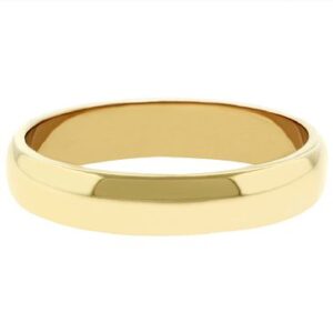 14k Yellow Gold 4mm Dome Wedding Band Medium Weight