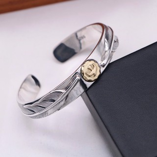 Sterling Silver 925 GORO'S Takahashi Goro Gold Flying Eagle Vintage Double Feather Bracelet Cool Tre