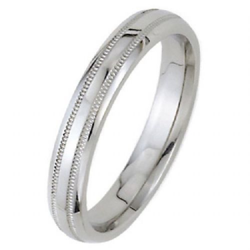 14k White Gold 3mm Dome Park Avenue Wedding Band Ring Heavy Weight