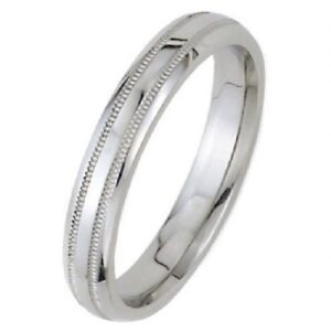14k White Gold 3mm Dome Park Avenue Wedding Band Ring Medium Weight