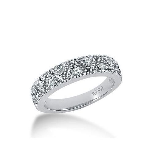 18K Gold Diamond Anniversary Wedding Ring 11 Round Brilliant Diamonds 0.22ctw 172WR57318K