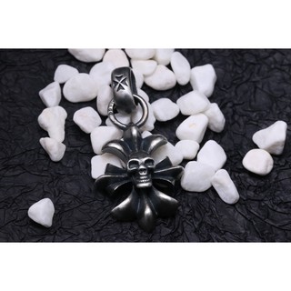 Sterling Silver 925 GB骷髏十字吊坠 Deep Distressed Exquisite Handmade