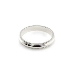 14k White Gold 3mm Milgrain Wedding Band Medium Weight