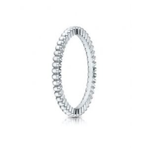 14k White Gold 2mm Gear Cut Design Band