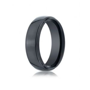 Ceramic 7mm Comfort-Fit High Polished Design Ring