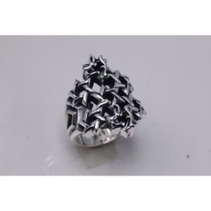 Sterling Silver 925 DDFalling Star Ring Landing Pentagram