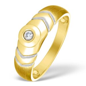 9K GOLD DIAMOND SET SOLITAIRE RING - E3749 - SIZE O 1/2