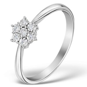 DIAMOND 0.04CT 9K WHITE GOLD CLUSTER RING - E5885