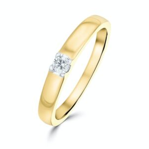 SOLITAIRE RING 0.11CT DIAMOND 9K YELLOW GOLD - SIZE P